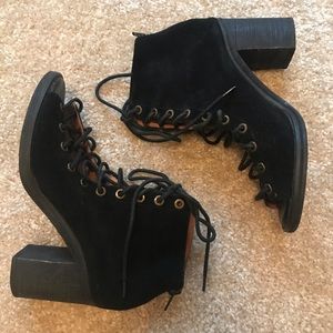 Jeffrey Campbell suede Corwin lace up heels